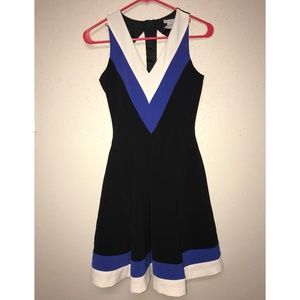 Black Blue and White Dress